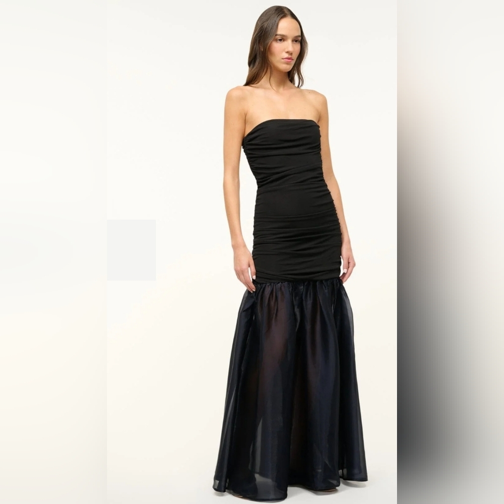 Staud LIYA DRESS BLACK NAVY Size Medium